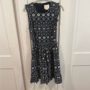 Kate Spade Navy and White Fit and Flare Dress